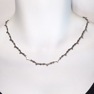 Unique Sterling Silver Branch Chain Necklace Organic Woodland Textured Links